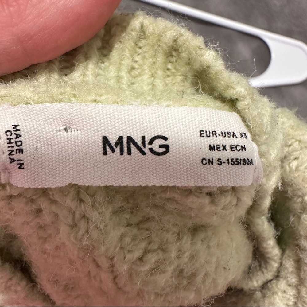 Mango Cable Knit Light Green Sweater Size Extra Small XS Women’s - Picture 7 of 8